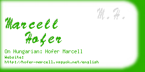 marcell hofer business card